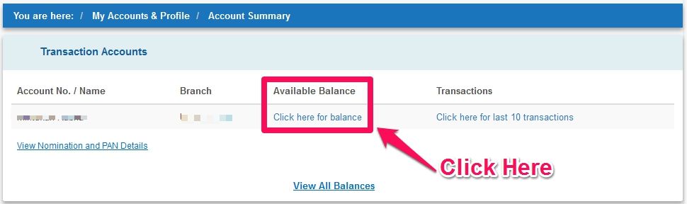 check SBI account balance online