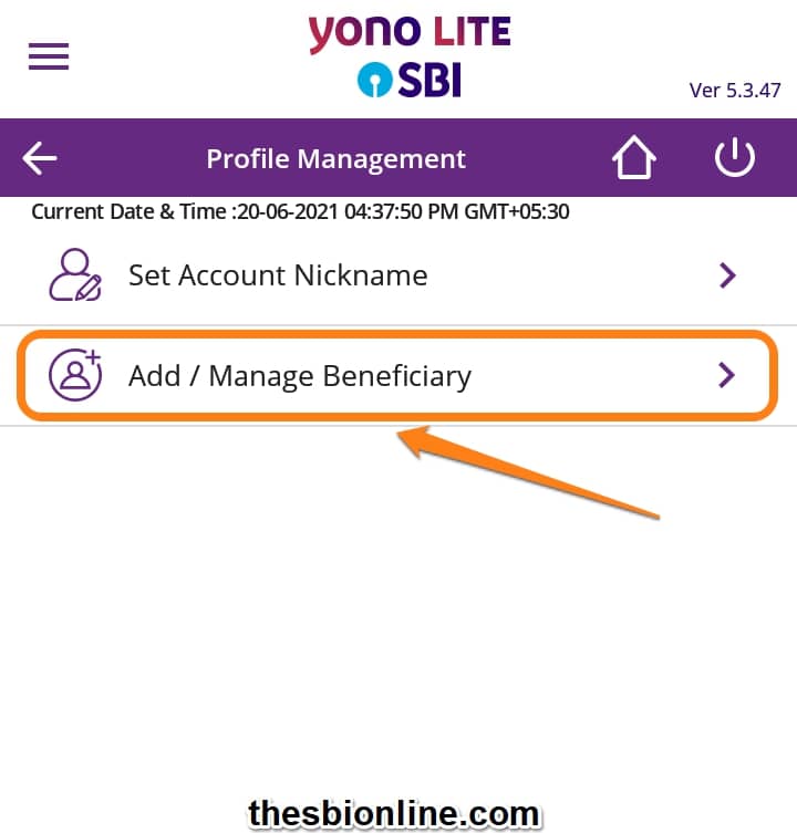 Add and manage beneficiary in SBI