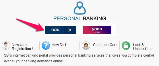 sbi personal banking login