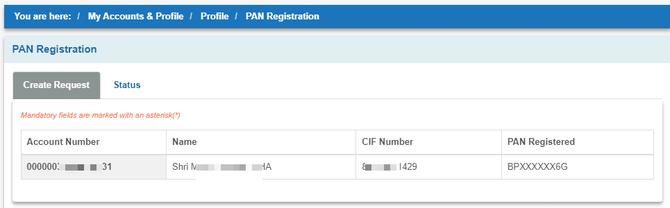 how to add pan card number in sbi account online