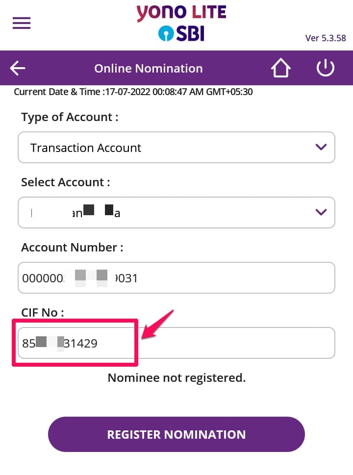 How to Find CIF Number in SBI Yono Lite App