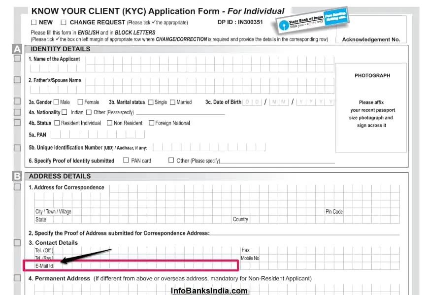 SBI KYC Application Form